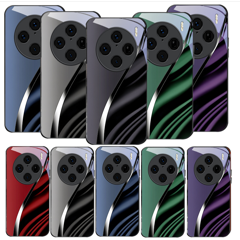 Vivo X200 - Coque de téléphone en verre noir